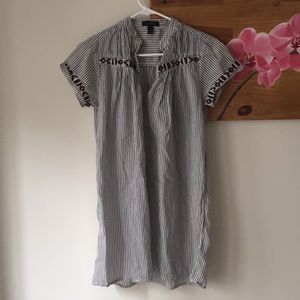 JCrew Embroidered Pinstripe Dress/Beach Cover Up